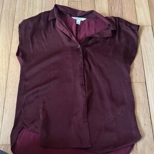 Nine West Maroon Button Down Shirt